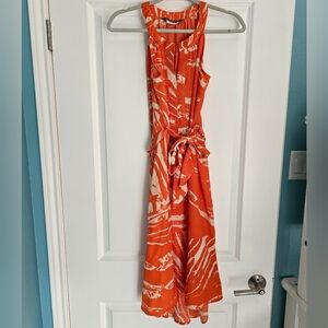 Charlie Jade for A Pea in the Pod, Orange and Cream Maternity Dress, SZ Small